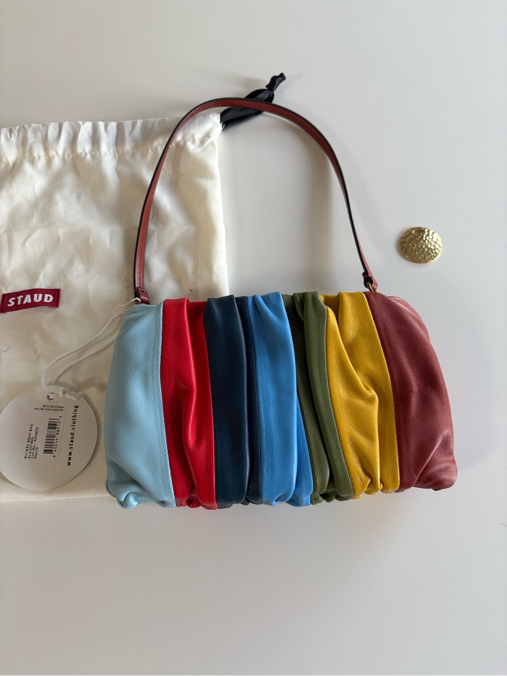 STAUD Bean Bag Rainbow 🌈 NWT - Picture 1 of 13